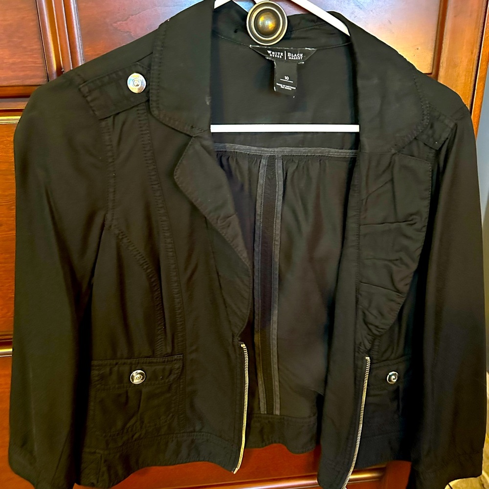 White House Black Market. Black classy jacket. Size 10. In great condition.